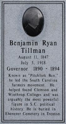 Benjamin Ryan Tillman Marker. Click for full size. Benjamin Ryan Tillman Marker image. Click for full size.