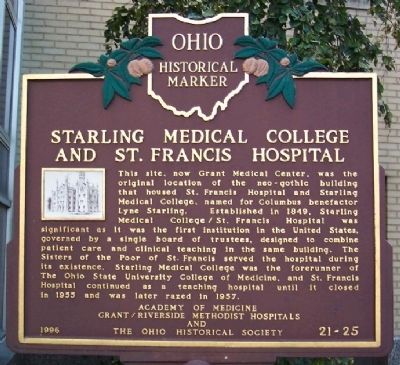 Starling Medical College and St. Francis Hospital Marker image. Click for full size.