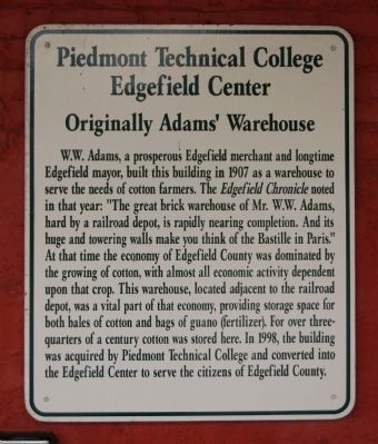 Piedmont Technical College, Edgefield Center Marker image. Click for full size.