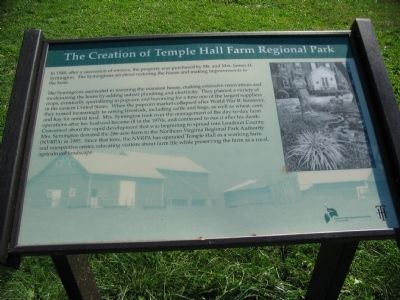 The Creation of Temple Hall Farm Regional Park Marker image. Click for full size.