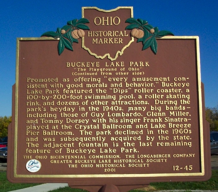 Buckeye Lake Park Marker </b>(reverse)