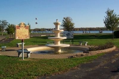 Buckeye Lake Park Fountain and Markers image. Click for full size.
