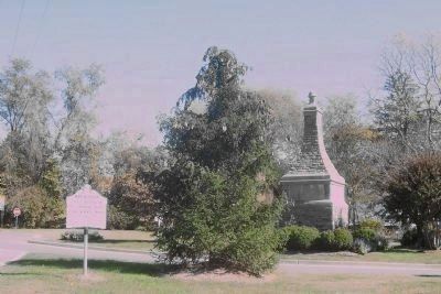 Marlborough marker, looking east with the Baltimore-Southern Maryland Trunkline monument, right image. Click for full size.
