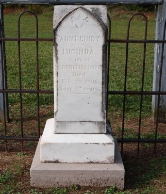 Lucinda Horn Tombstone - East Side. Click for full size. Lucinda Horn Tombstone - East Side image. Click for full size.