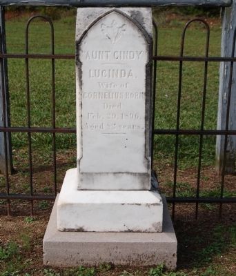 Lucinda Horn Tombstone - East Side image. Click for full size.