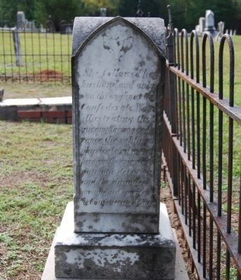 Lucinda Horn Tombstone - North Side image. Click for full size.