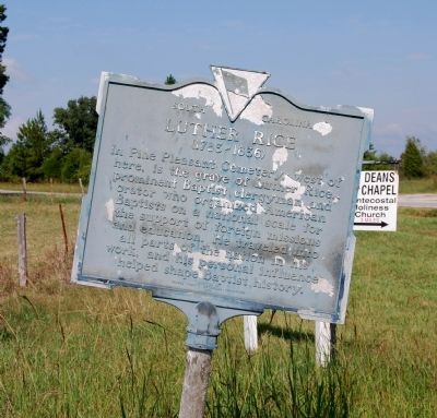 Luther Rice (1783-1836) Marker. Click for full size. Luther Rice (1783-1836) Marker image. Click for full size.