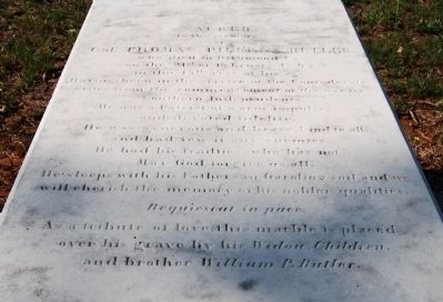Col. Thomas Pickens Butler Tombstone image. Click for full size.