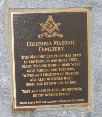 Columbia Masonic Cemetery Marker image. Click for full size.