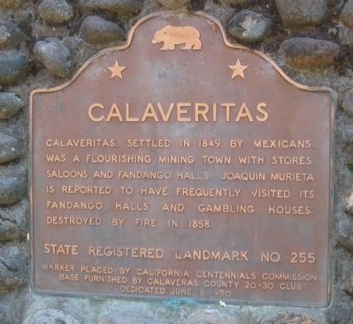 Calaveritas Marker. Click for full size. Calaveritas Marker image. Click for full size.