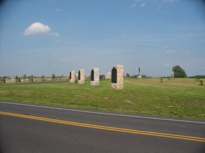 Tablets at the Northwest Corner of the Peach Orchard image. Click for full size.