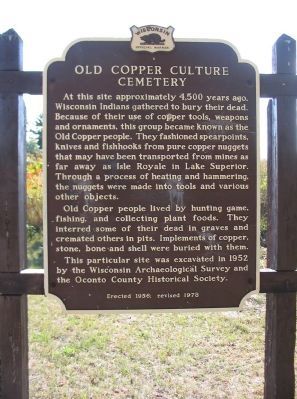 Old Copper Culture Cemetery Marker image. Click for full size.