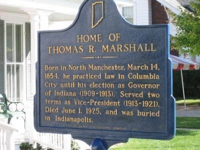 Home of Thomas R. Marshall Marker - Freshly Painted image. Click for full size.