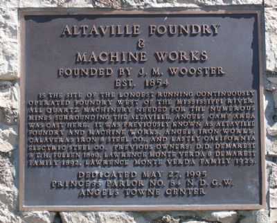 Altaville Foundry & Machine Works Marker image. Click for full size.