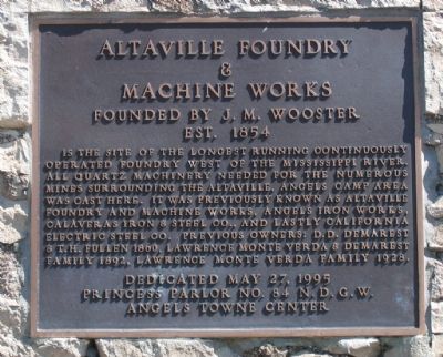 Altaville Foundry & Machine Works Marker. Click for full size. Altaville Foundry & Machine Works Marker image. Click for full size.