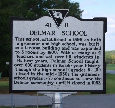 Delmar School Marker. Click for full size. Delmar School Marker image. Click for full size.