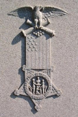 Civil War Union Soldiers Memorial G.A.R. Emblem. Click for full size. Civil War Union Soldiers Memorial G.A.R. Emblem image. Click for full size.