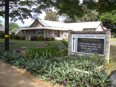 Kōloa Missionary Church and Marker image. Click for full size.