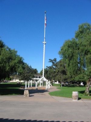 First Raising of U.S. Flag Marker and Flagpole image. Click for full size.