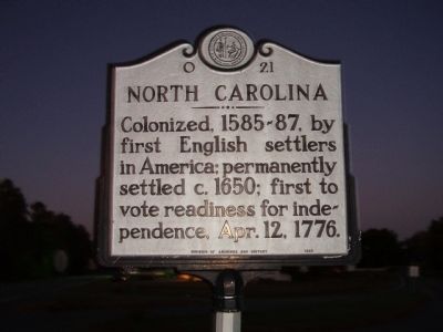 NORTH CAROLINA Marker. Click for full size. NORTH CAROLINA Marker image. Click for full size.