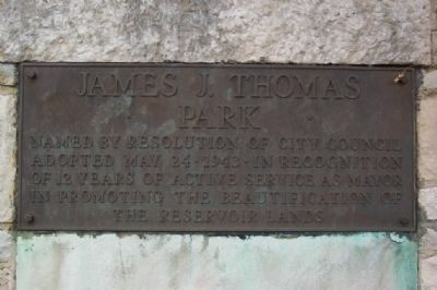 James J. Thomas Park Marker. Click for full size. James J. Thomas Park Marker image. Click for full size.