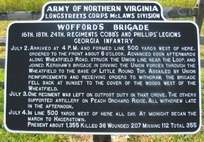 Wofford's Brigade Tablet image. Click for full size.