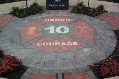 Firefighter Symbol at Memorial. Click for full size. Firefighter Symbol at Memorial image. Click for full size.