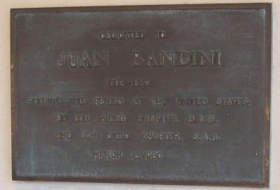 Juan Bandini Upper Marker image. Click for full size.