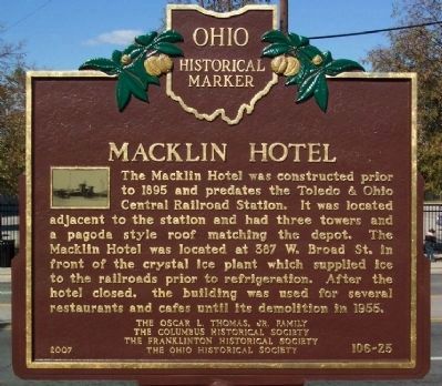 Macklin Hotel Marker image. Click for full size.