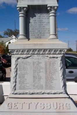 Jerome Township Civil War Memorial East Face. Click for full size. Jerome Township Civil War Memorial East Face image. Click for full size.