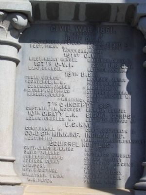 Jerome Township Civil War Memorial West Face. Click for full size. Jerome Township Civil War Memorial West Face image. Click for full size.