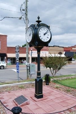 Clock Donated to the Town of Saluda and Saluda County and Marker. Click for full size. Clock Donated to the Town of Saluda and Saluda County and Marker image. Click for full size.