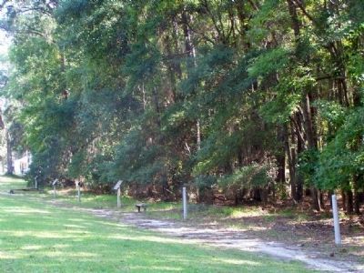Major John B. Gallie Marker, second from the left, along with missing markers for Fort McAllister. Click for full size. Major John B. Gallie Marker, second from the left, along with missing markers for Fort McAllister image. Click for full size.