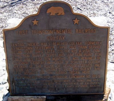 First Transcontinental Railroad Marker - Colfax image. Click for full size.