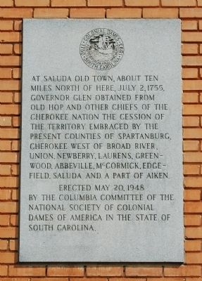 At Old Saluda Town... Marker. Click for full size. At Old Saluda Town... Marker image. Click for full size.