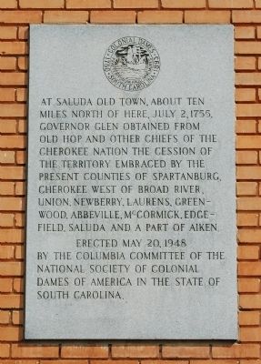 At Old Saluda Town... Marker image. Click for full size.