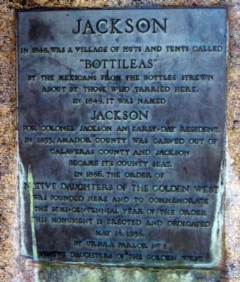 Jackson Marker. Click for full size. Jackson Marker image. Click for full size.