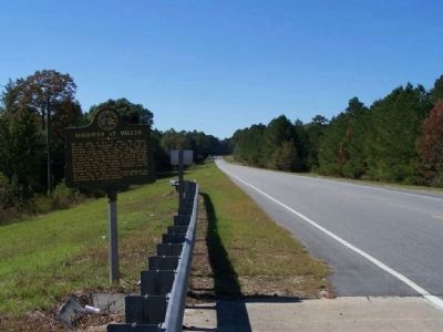 Sherman at Millen Marker, looking west along Ga 17 image. Click for full size.