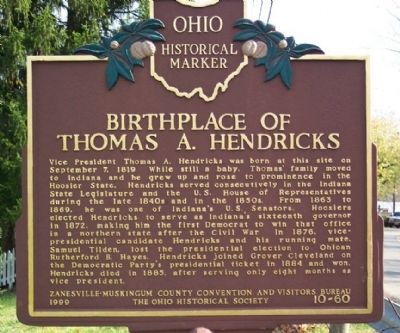 Birthplace of Thomas A. Hendricks Marker image. Click for full size.