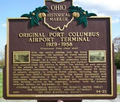 Original Port Columbus Airport Terminal Marker image. Click for full size.