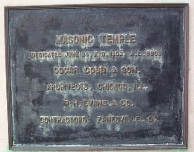 Masonic Temple Dedication Marker. Click for full size. Masonic Temple Dedication Marker image. Click for full size.