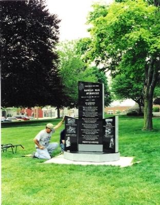 Side Sections Placed - - Whitley County Korean War Memorial Marker image. Click for full size.