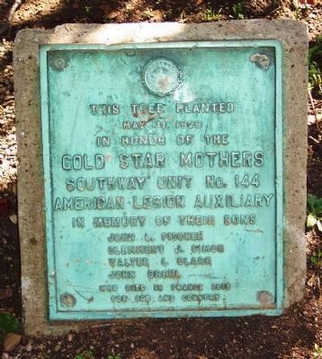 Gold Star Mothers Marker. Click for full size. Gold Star Mothers Marker image. Click for full size.