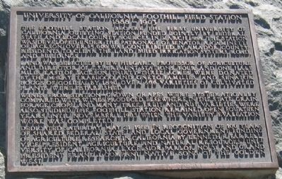 University of California Foothill Field Station Marker. Click for full size. University of California Foothill Field Station Marker image. Click for full size.