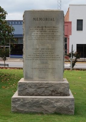 Travis / Bonham Memorial Marker. Click for full size. Travis / Bonham Memorial Marker image. Click for full size.