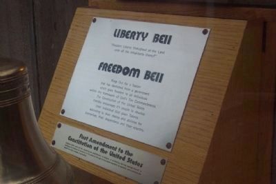 Liberty Bell / Freedom Bell Display on Memorial Wall image. Click for full size.
