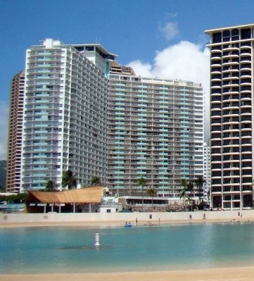 View of the Ilikai from the Hilton Lagoon image. Click for full size.
