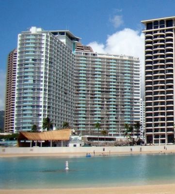 View of the Ilikai from the Hilton Lagoon image. Click for full size.