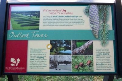 Dawes Arboretum Hedge Tower Sign image. Click for full size.