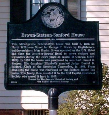 Brown-Stetson-Sanford House Marker. Click for full size. Brown-Stetson-Sanford House Marker image. Click for full size.